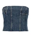 Amiri Denim Bustier Top In Blue