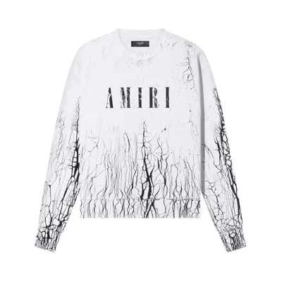 Pre-owned Amiri Cracked Dye Core Logo Crewneck 'white' | Men's Size Xl