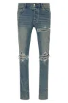 Amiri Distressed Five-pocket Denim Trousers In Blue