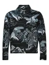 Amiri Men Bird Tapestry Blouson Jacket In Black