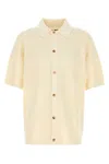 Amiri Men Cream Crochet Shirt