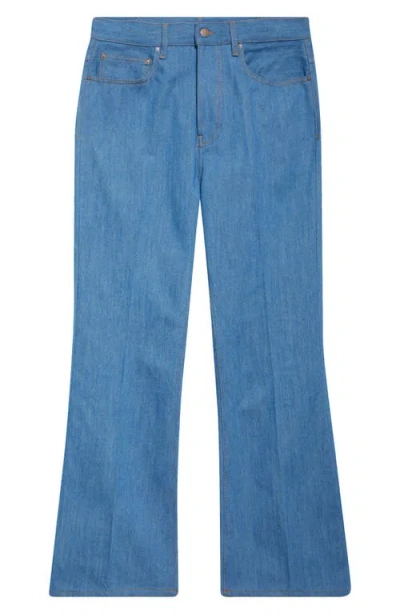Amiri Crease Flare Jeans In Retro Indigo