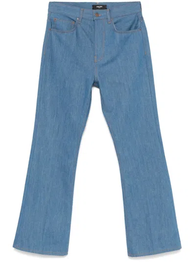 Amiri Crease Flared Jeans In Blue