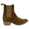 Amiri Crepe Pointy Toe Chelsea Boots In Brown Suede In Brown