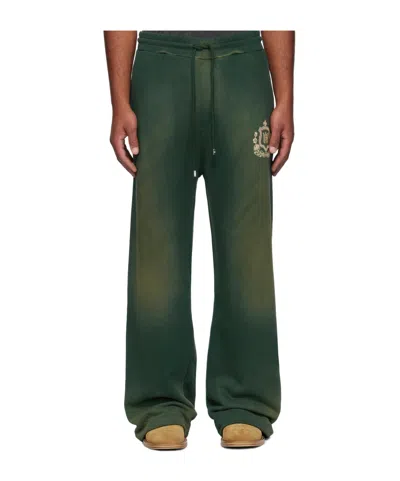 Amiri Crest-embellished Track Pants In Green