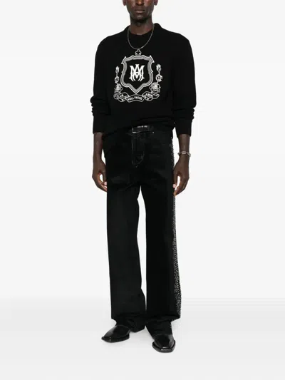 Amiri Crest-print Sweatshirt In Black