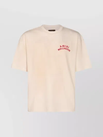 Amiri Crew Neck Graphic Print In Pink