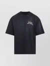 Amiri Black Crewneck T-shirt With Logo Lettering On Front And Rear