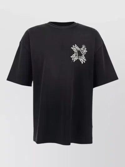 Amiri Crew Neck Graphic Print Short Sleeve T-shirt In Black
