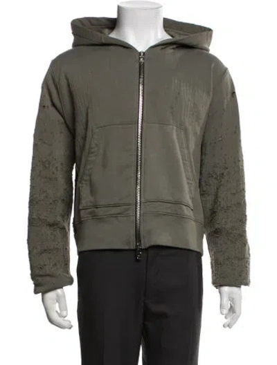 Pre-owned Amiri Crew Neck Long Sleeve Hoodie In Green