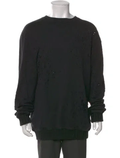 Pre-owned Amiri Crew Neck Long Sleeve Sweatshirt In Black