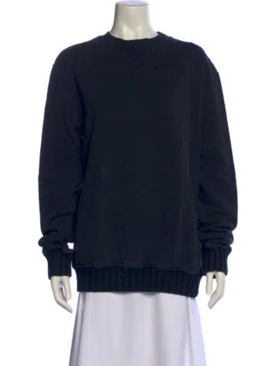 Pre-owned Amiri Crew Neck Long Sleeve Sweatshirt In Blue