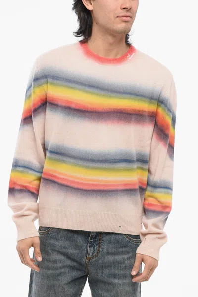 Amiri Crew Neck Rainbow Degradè Cashmere Sweater