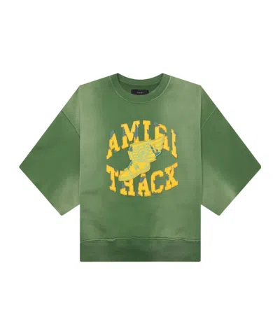 Amiri Crew-neck Short-sleeve Sweatshirt In Green