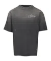 Amiri Black Crewneck T-shirt With Logo Lettering On Front And Rear
