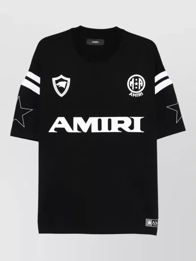 Amiri Crew Neck T Shirt Star Graphic Stripes In Black