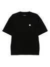 Amiri Black Crewneck T-shirt With Logo Embroidery On The Front In Cotton Man In Black