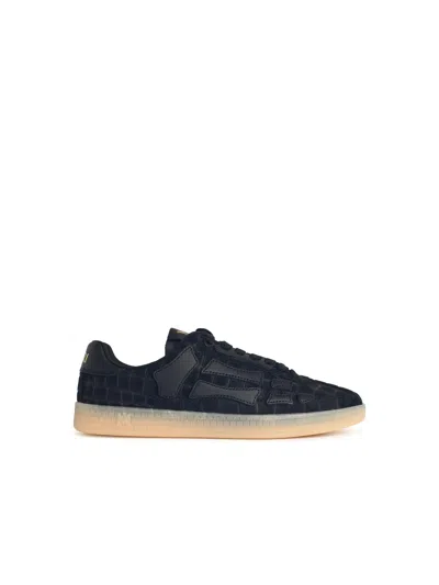 Amiri Crocodile Pattern Low-top Sneakers In Blue