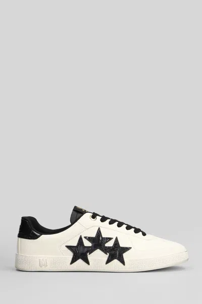 Amiri Croc-effect Leather Sneakers In White
