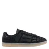 Amiri Pacific Bones Crocodile-effect Suede Sneakers In Black