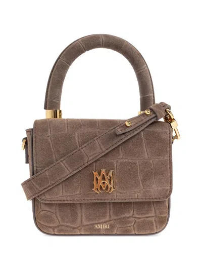 Amiri Croc-effect Logo-plaque Mini Bag In Brown