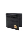 Amiri Croc Embossed Bifold Wallet In Black