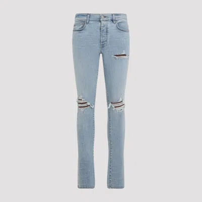 Amiri Croc Mx1 Ripped-design Jeans In Blue