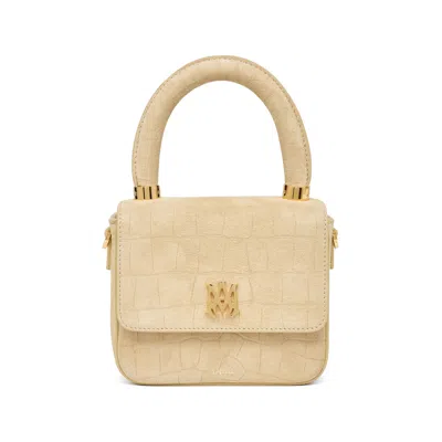 Amiri Croc-embossed Satchel Bag In Neutral