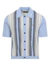 Amiri Script Stripe Viscose Shirt In Blue
