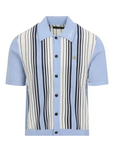 Amiri Crochet Mesh Shirt In Blue