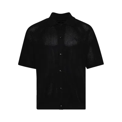 Pre-owned Amiri Crochet Mesh Shirt 'black' | Men's Size Xl