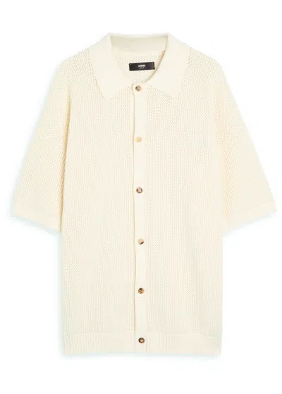 Amiri Crochet Open-knit Shirt In Neutral