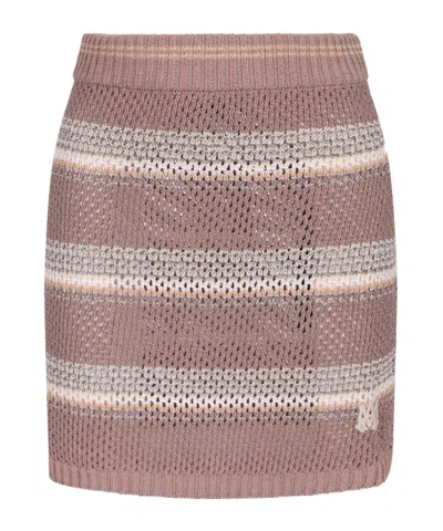 Amiri Crochet Striped Mini Skirt In Multi