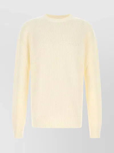 Amiri Crochet Sweater With Ribbed Cuffs And Hem In Yellow