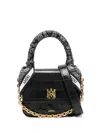 Amiri Crocodile-effect Satchel In Black