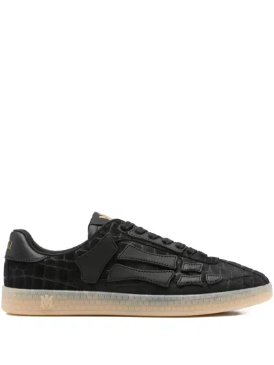 AMIRI CROCODILE-EMBOSSED LEATHER SNEAKERS