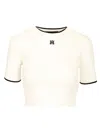 Amiri Crewneck Crop Top Contrast Trim In White
