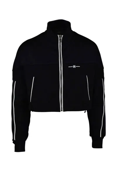Amiri Cropped Black Jacket With Distinctive Logo