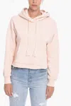 Amiri Cropped Fit Fringed Hoodie In Pink