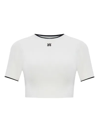 AMIRI CROPPED RIBBED T-SHIRT