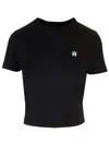 Amiri Ma Embroidered Cropped T In Black