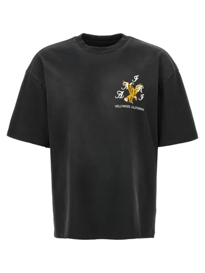 Amiri Eagle Crewneck T-shirt Embroidery In Black