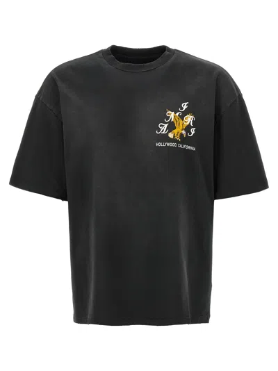 Amiri Eagle Crewneck T-shirt Embroidery In Black