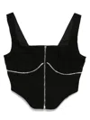 Amiri Crystal-embellished Corset Top In Black