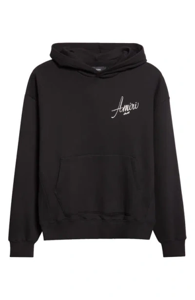Amiri Crystal Embellished Hotel Graphic Hoodie In Black
