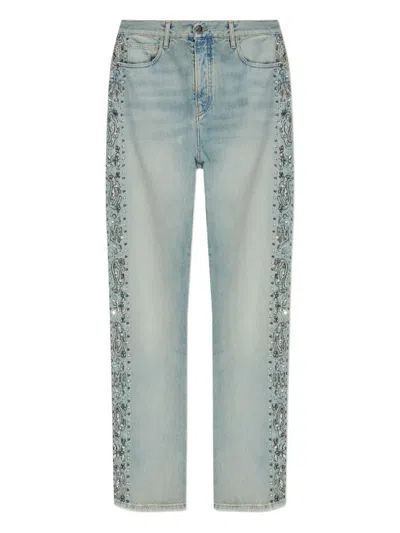 Amiri Crystal-embellished Jeans In Blue
