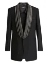 Amiri Crystal-embellished Shawl-collar Blazer In Black