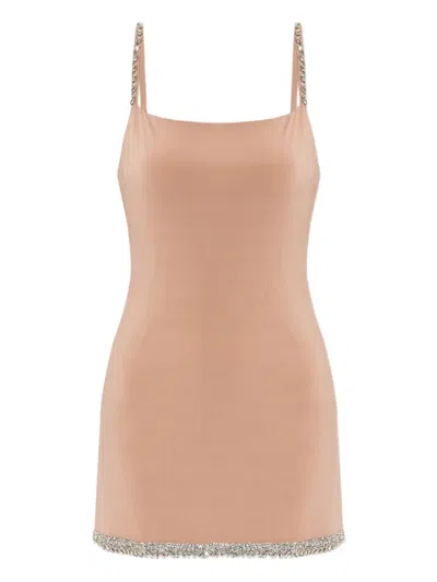 Amiri Crystal-embellished Slip Dress In Pink