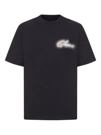 Amiri Crystal-embellishment Cotton T-shirt In Black