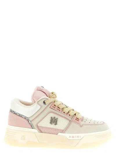 Amiri Crystal Sneakers Featuring Contrast Paneling In Pink